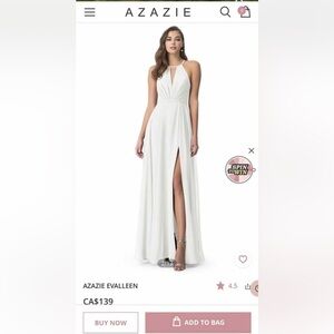 Azazie Evalleen ivory A12 bridesmaid dress